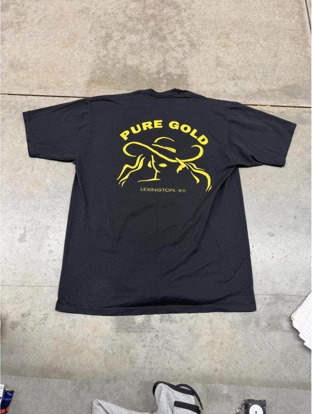 vintage pure gold lexington kentucky strip club black shirt size xl